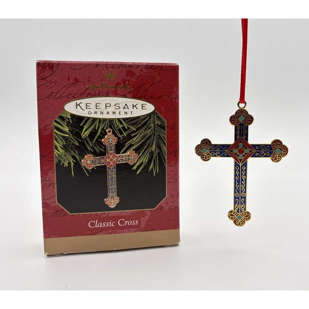 Hallmark Keepsake Ornament Classic Cross Precious Metal 1997 Christmas Vintage